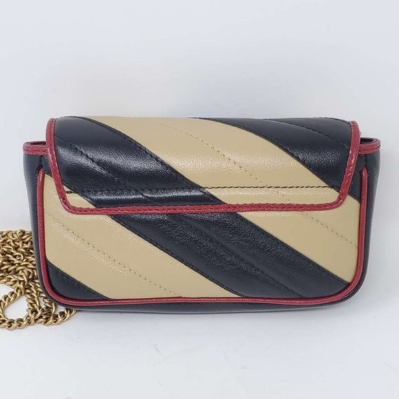 Gucci Super Mini Bicolor Marmont Crossbody Bag - Picture 2 of 12